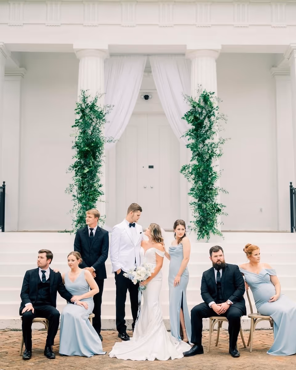 Wedding celebration inside the historic venue