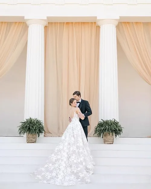 Interior event setup with warm ambient lighting