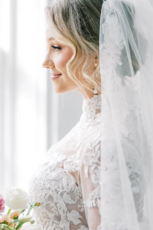 Bride in elegant gown at the Steele-Fowler House